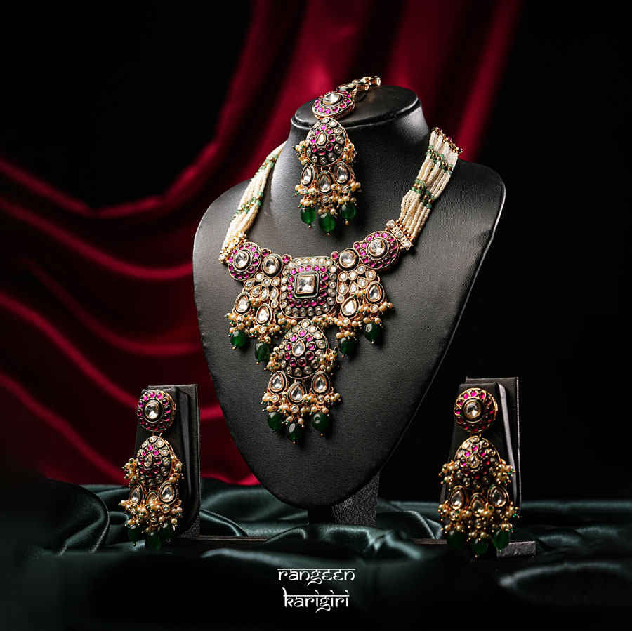 Apsara kundan Choker Set NK-15P, Women kundan choker set