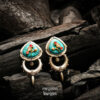 Bird Engraved Oxidised Earrings OE-2TU, Women Oxidised Earrings