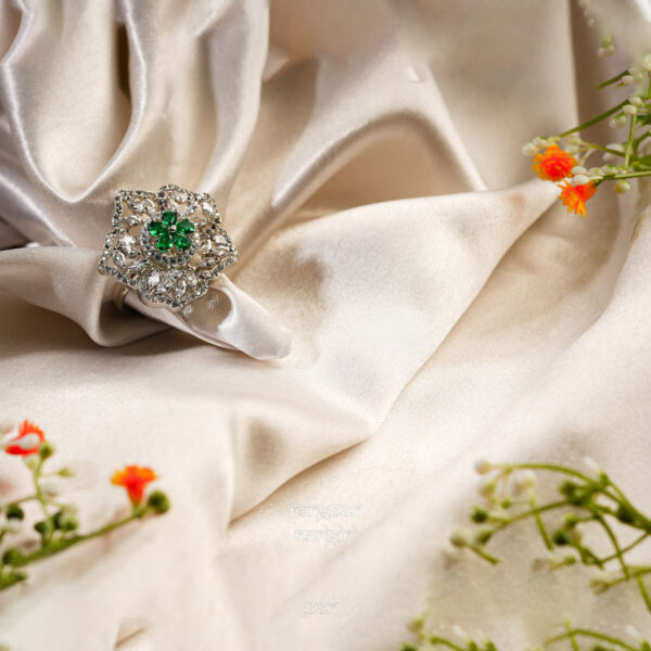 Blossom American Diamond Ring RAD-03G, Women American Diamond Ring