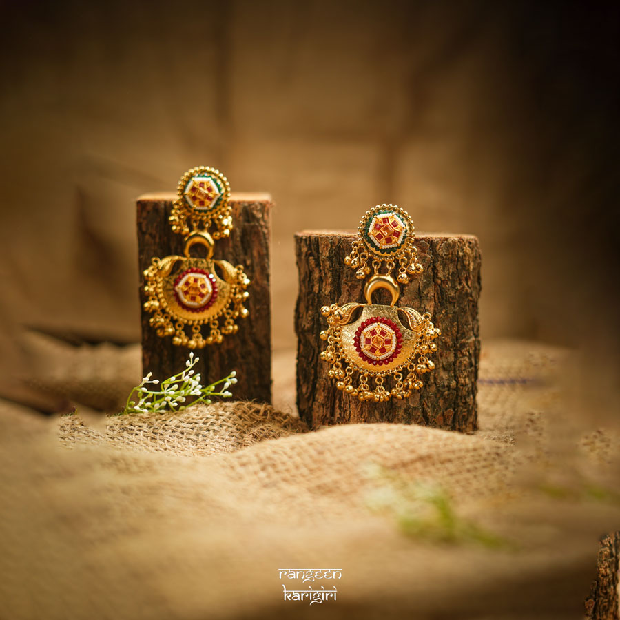 Chandbali Fusion Earrings FE-11R, Women Fusion Earrings