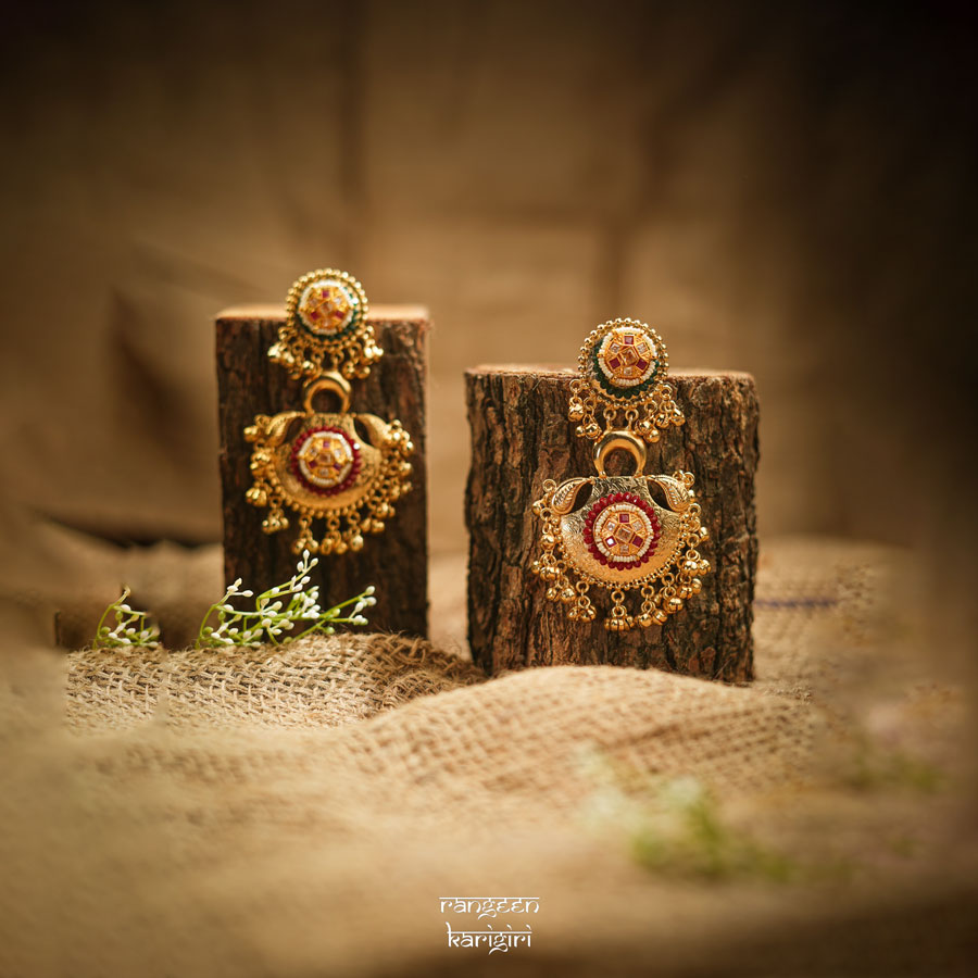 Chandbali Fusion Earrings FE-11RW, Women Fusion Earrings