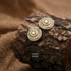 Circular Kundan Stud Earrings KE-03LG, Women Kundan Earrings