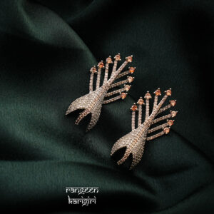 Feather Spark American Diamond Earrings, Women American Diamond Earrings