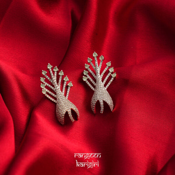 Feather Spark American Diamond Earrings, Women American Diamond Earrings
