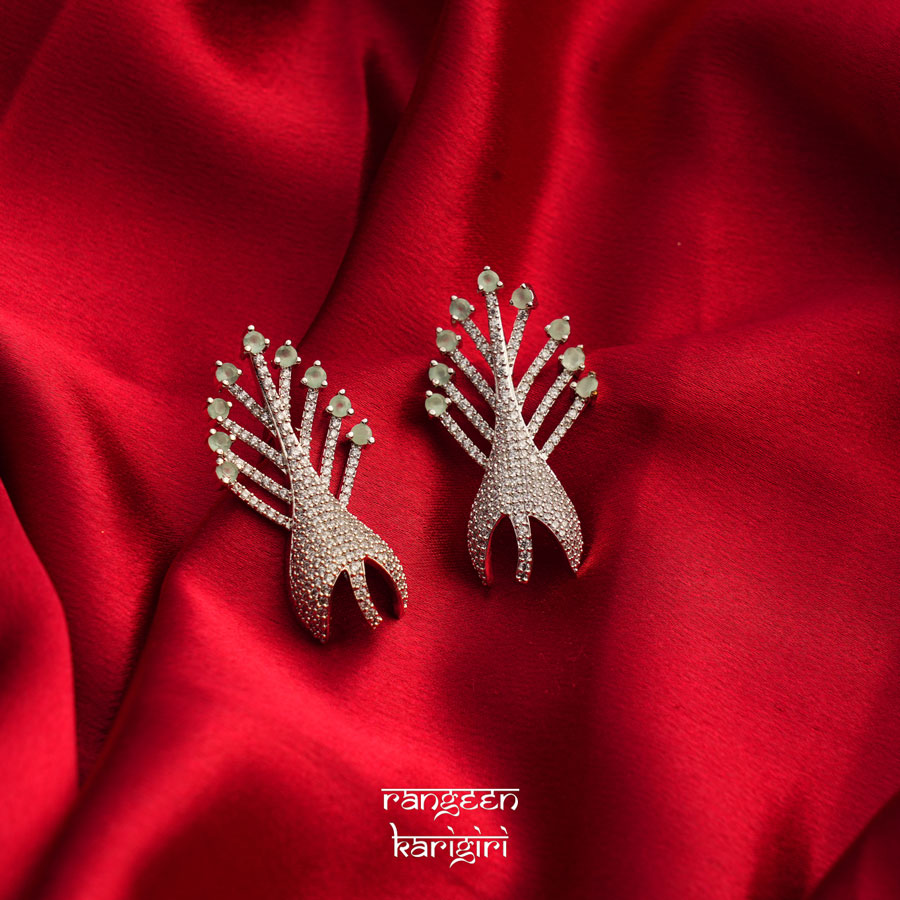 Feather Spark American Diamond Earrings AE-05LG Feather Spark American Diamond Earrings, Women American Diamond Earrings