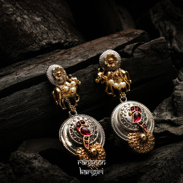 Gaushree & Bird Fusion Earrings FE-06P, Women Fusion Earrings
