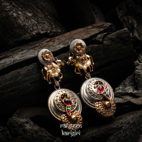 Gaushree & Bird Fusion Earrings FE-06PG, Women Fusion Earrings