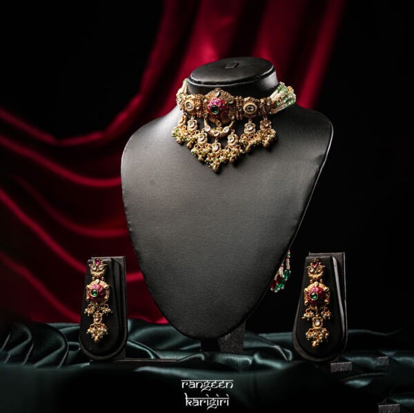 Gulbahaar Grace Kundan Choker Set NK-16, Women kundan choker set