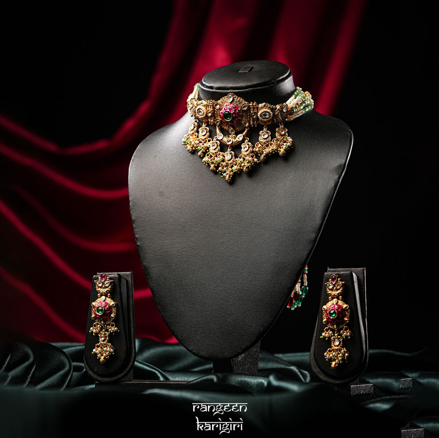 Gulbahaar Grace Kundan Choker Set NK-16 Gulbahaar Grace Kundan Choker Set NK-16, Women kundan choker set