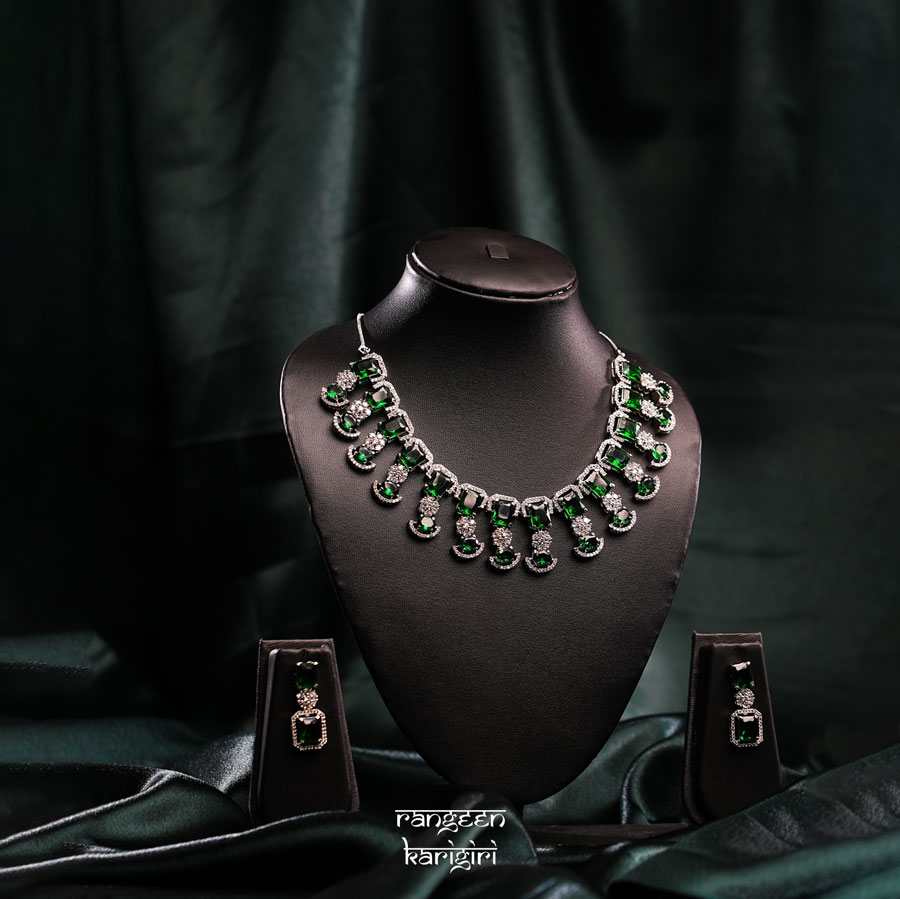 Indira American Diamond Necklace Set NAD-03, American Diamond Necklace Set