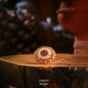 Kundali Leaf Kundan Ring RK-07, Women kundan ring