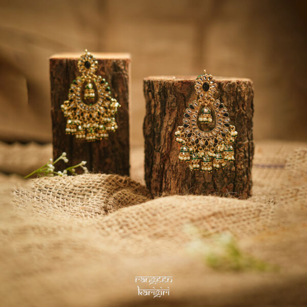 Kundan Jhumka Earrings KE-06G, Women Kundan Earrings
