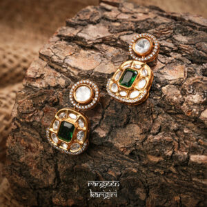 Luxe Kundan Earrings KE-12G, Women Kundan Earrings