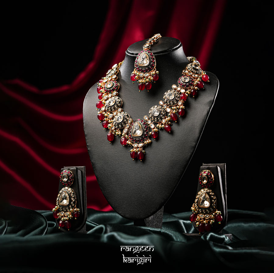 Noori Kundan Necklace Set NK-14P Noori Kundan Necklace Set NK-14P, Kundan Necklace Set