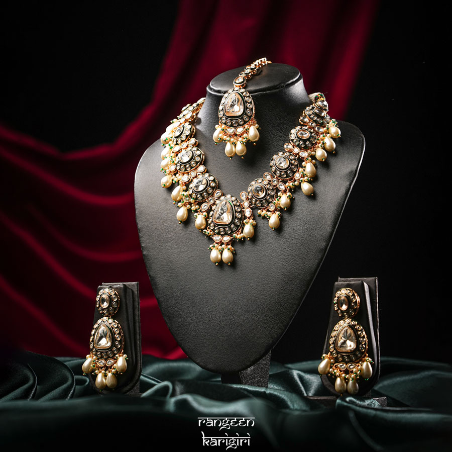 Noori Kundan Necklace Set NK-14W Noori Kundan Necklace Set NK-14W, Kundan Necklace Set