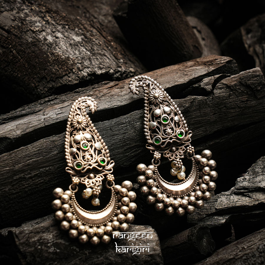 Chandrika Oxidised Earrings OE-10G Chandrika Oxidised Earrings OE-10G, Women Oxidised Earrings