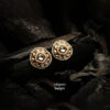 Oval Kundan Stud Earrings KE-04W, Women Kundan Earrings
