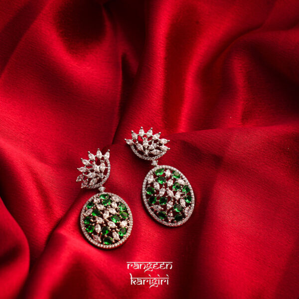 Pineapple American Diamond Earrings AE-20WG, Women American Diamond Earrings