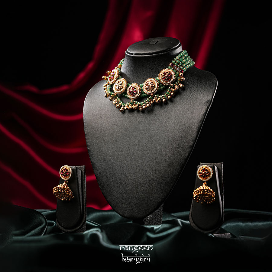 Pushpanjali Choker Kundan set NK-23 Pushpanjali Choker Kundan set NK-23, Kundan Choker Set