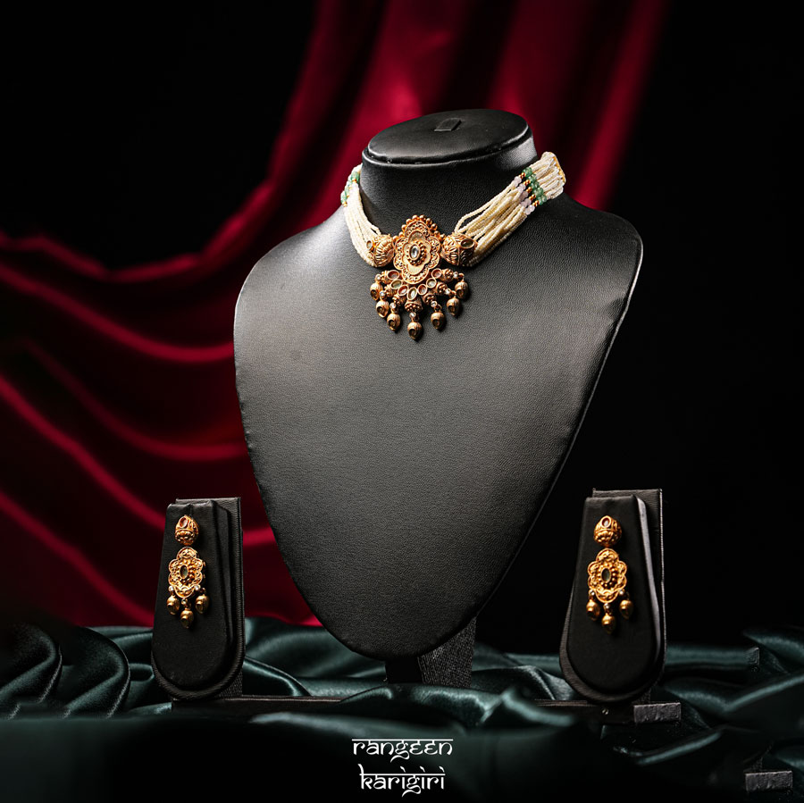 Pushpkiran Kundan Choker Set NK-19, Kundan Choker Set