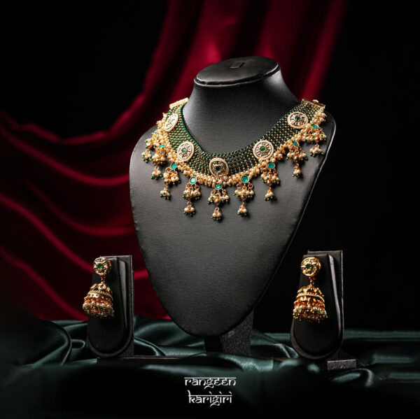 Rajnandini Kundan Choker Set NK-07G, Women Kundan Choker Set