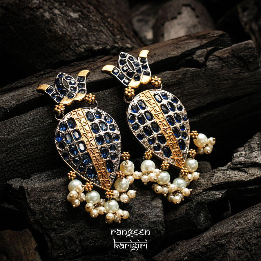 Ratna Phool Fusion Earrings FE-07B, Women Fusion Earrings