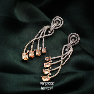 Ravishing Ribbons American Diamond Earrings AE-11CO, Women American Diamond Earrings