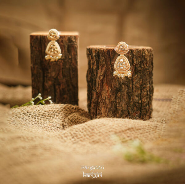 Royal Kundan Earrings KE-10W, Women Kundan Earrings