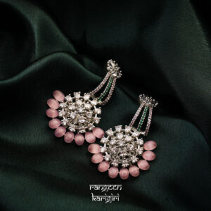 Semi Flower American Diamond Earrings