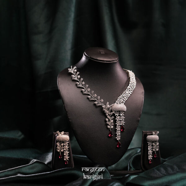 Shringarika American Diamond Necklace Set NAD-07P, American Diamond Necklace Set