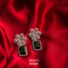 Square American Diamond Earrings AE-12G, Women American Diamond Earrings
