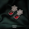 Square American Diamond Earrings AE-12RU, Women American Diamond Earrings