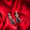 Square Hanging American Diamond Earrings AE-21PU, Women American Diamond Earrings