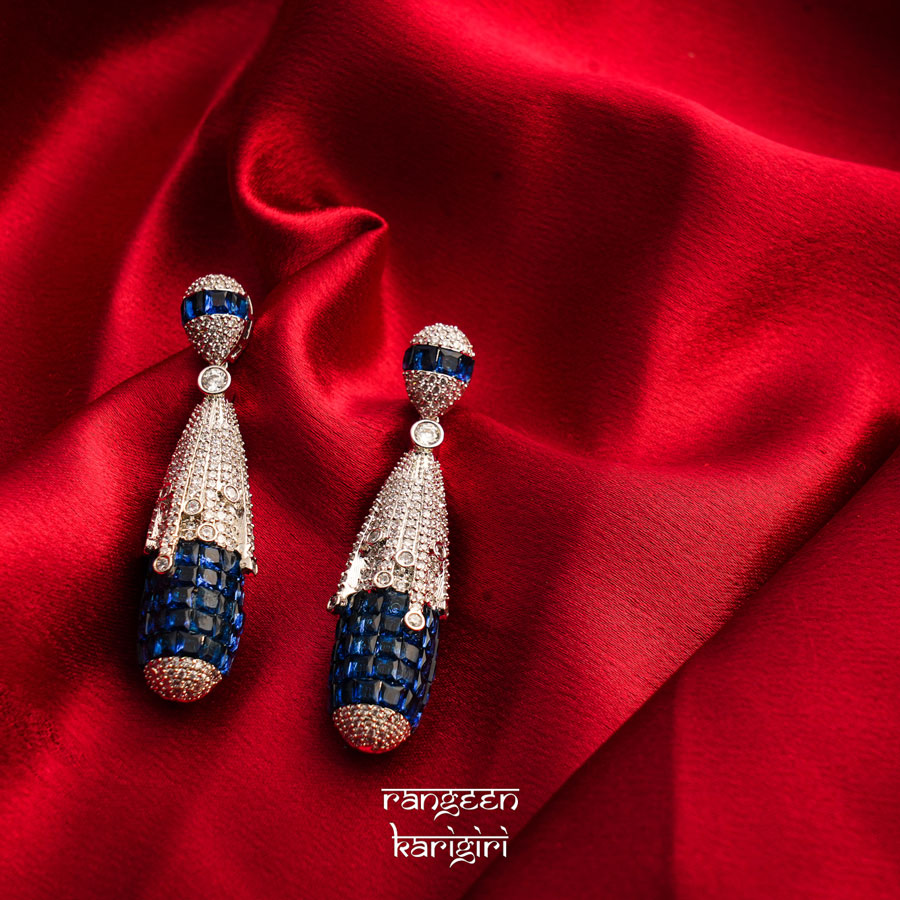 Tassels American Diamond Earrings AE-17, Women American Diamond Earrings