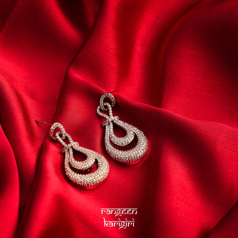 Teardrop American Diamond Earrings AE-19 Teardrop American Diamond Earrings AE-19, Women American diamond Earrings