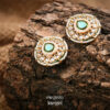Teardrop Kundan Stud Earrings KE-05LB, Women Kundan Earrings