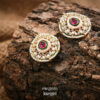 Teardrop Kundan Stud Earrings KE-05P, Women Kundan Earrings
