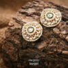 Teardrop Kundan Stud Earrings KE-05W, Women Kundan Earrings