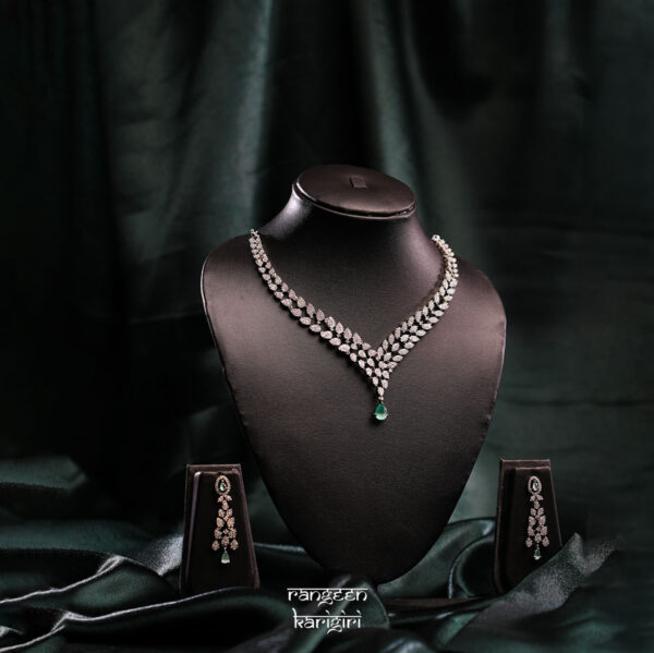 Tejasvi American Diamond Necklace Set NAD-10LG, American Diamond Necklace set