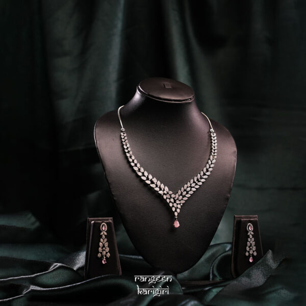 Tejasvi American Diamond Necklace Set NAD-10LP, American Diamond Necklace