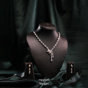 Trishya Bloom American Diamond Necklace Set NAD-04W, Women American Diamond Necklace Set