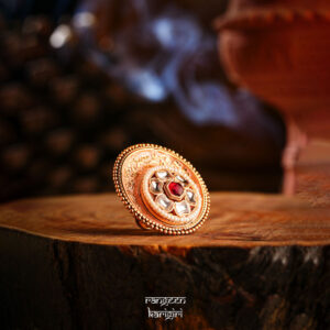 Urban Rajkumari Kundan Ring RK-03P, Women Kundan Ring