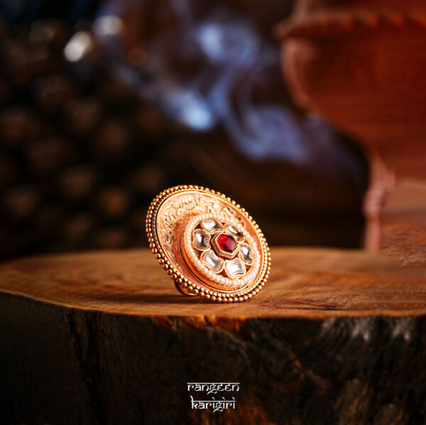 Urban Rajkumari Kundan Ring RK-03P, Women Kundan Ring