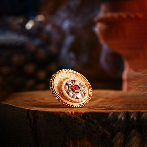 Urban Rajkumari Kundan Ring RK-03W, Women Kundan Ring