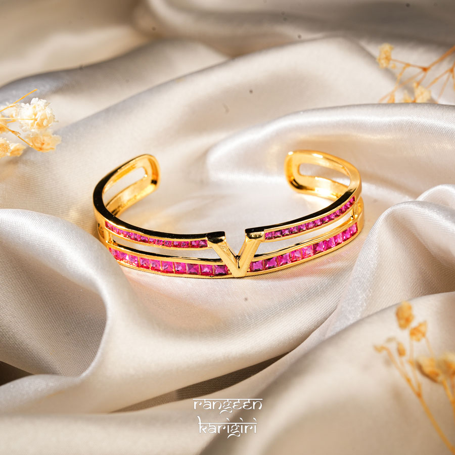 V- Pink Stainless Steel Bracelets BS-03 V- Pink Stainless Steel Bracelets BS-03, Women Stainless Steel Bracelets