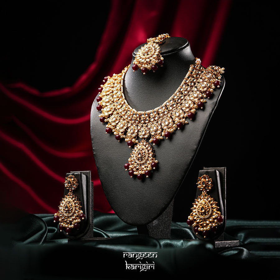 Ziva Kundan Necklace Set NK-13MA, Kundan Necklace Set