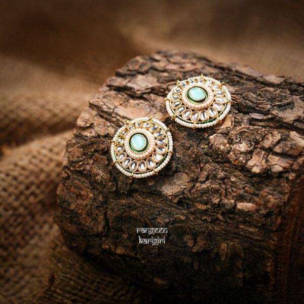Circle Kundan Earring, Women Kundan Earring