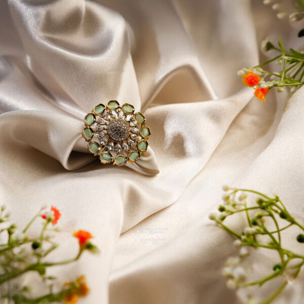 Floral American Diamond Ring and american diamond jewellery