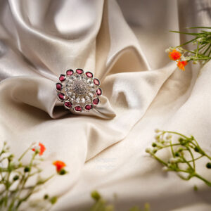 Floral American Diamond Ring and american diamond jewellery