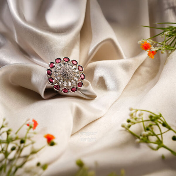 Floral American Diamond Ring and american diamond jewellery